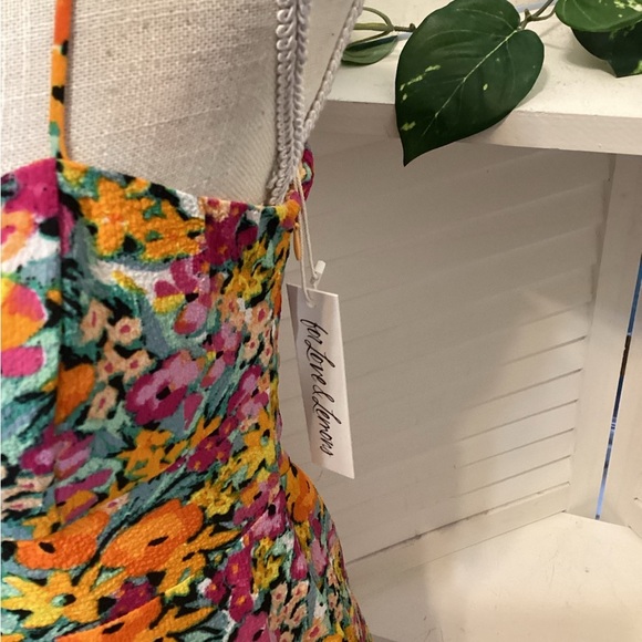 FOR LOVE OR LEMONS NEW Colorful Floral Dress with Straps SIZE SMALL 1323 - Picture 4 of 6